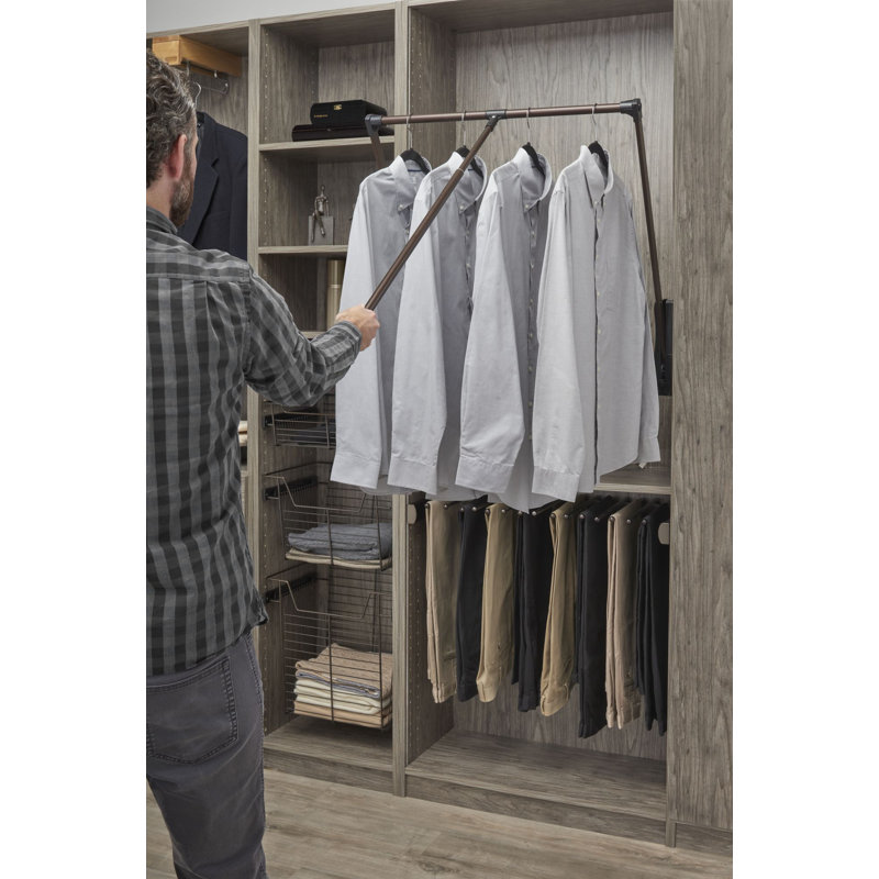 Adjustable pull down closet rod sale